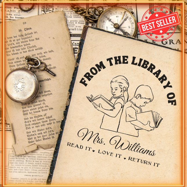 From The Library Of | Read Students Books Teacher Self-inking Stamp (Creator Uploaded)