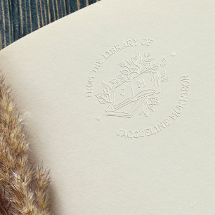 From The Library Of Rustic Botanical Book Initials Embosser