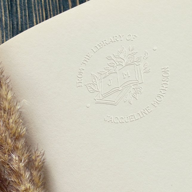 From The Library Of Rustic Botanical Book Initials Embosser (Embosser Mock-up)