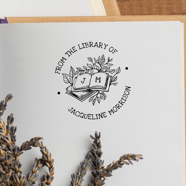 From The Library Of Rustic Botanical Book Initials Self-inking Stamp (Creator Uploaded)