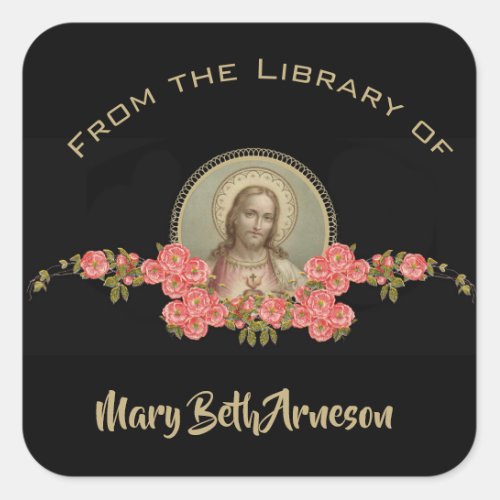 From the Library ofSacred Heart of Jesus Square Sticker