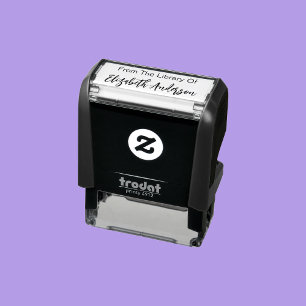 From The Library Of Script Signature Name Template Self-inking Stamp