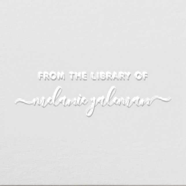 From The Library Of Simple Script Name Embosser (Design)