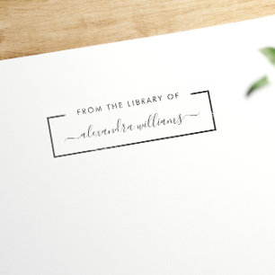 From The Library Of Simple Script Name Rubber Stamp