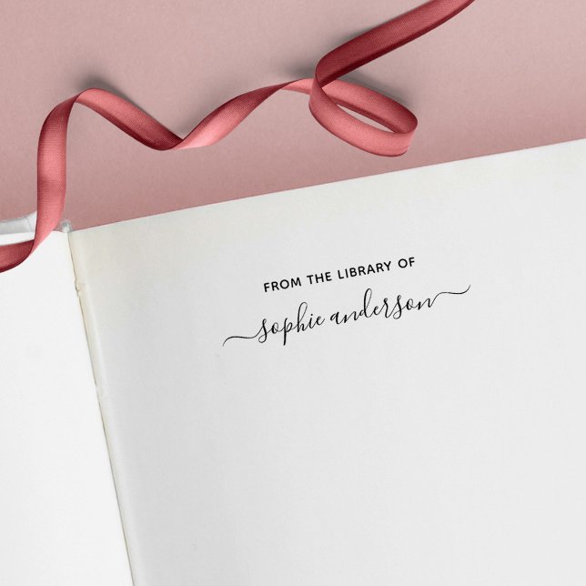 From The Library Of Trendy Script Name Self-inking Stamp (Creator Uploaded)