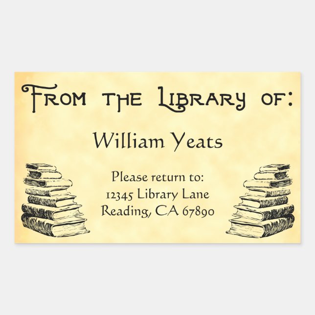 From the Library of Vintage Custom Bookplate (Front)