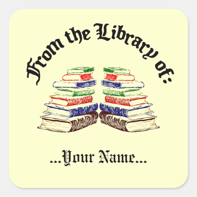 From the Library of Vintage Custom Bookplate (Front)