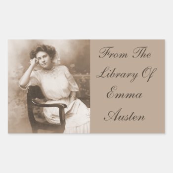 From The Library Of...vintage Photo Book Rectangular Sticker by time2see at Zazzle