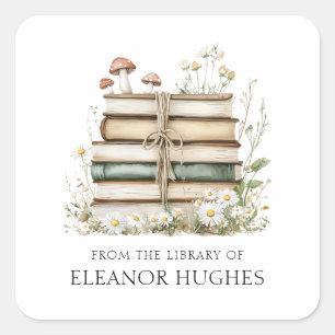From The Library Of Watercolor Floral Bookplate