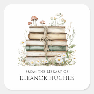 From The Library Of Watercolor Floral Bookplate