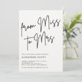 From the Miss the Mrs Bridal Shower Invitation (Standing Front)