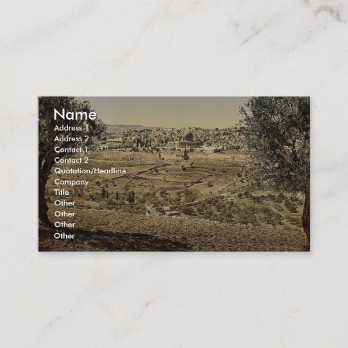 From the Mount of Olives general view Jerusalem Business Card