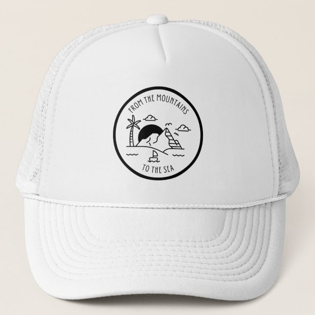 From the Mountains to the Sea Trucker Hat (Front)