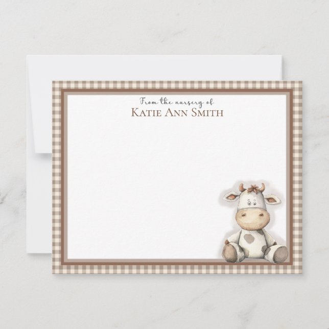 From the Nursery Of Baby Shower Thank You Notecard (Front)