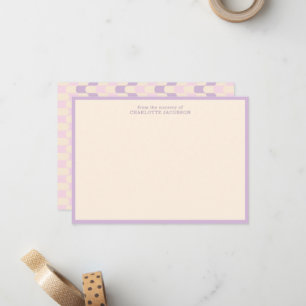 From the Nursery of Groovy Retro Lilac Baby Girl Note Card
