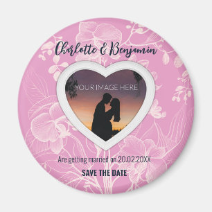 From the Pink Heart   Wedding   Save The Date Magnet