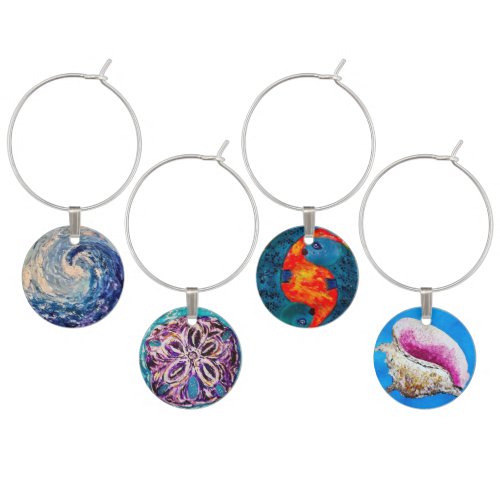 FROM THE SEA WINE GLASS CHARMS