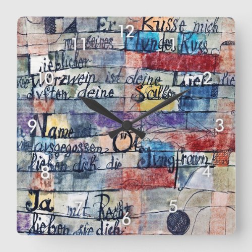 From the Song of Songs Klee Square Wall Clock