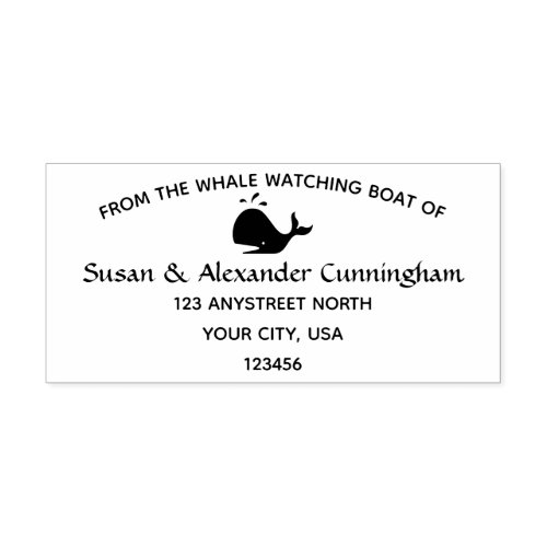 From The Whale Watching Boat Of Any Name Address Rubber Stamp