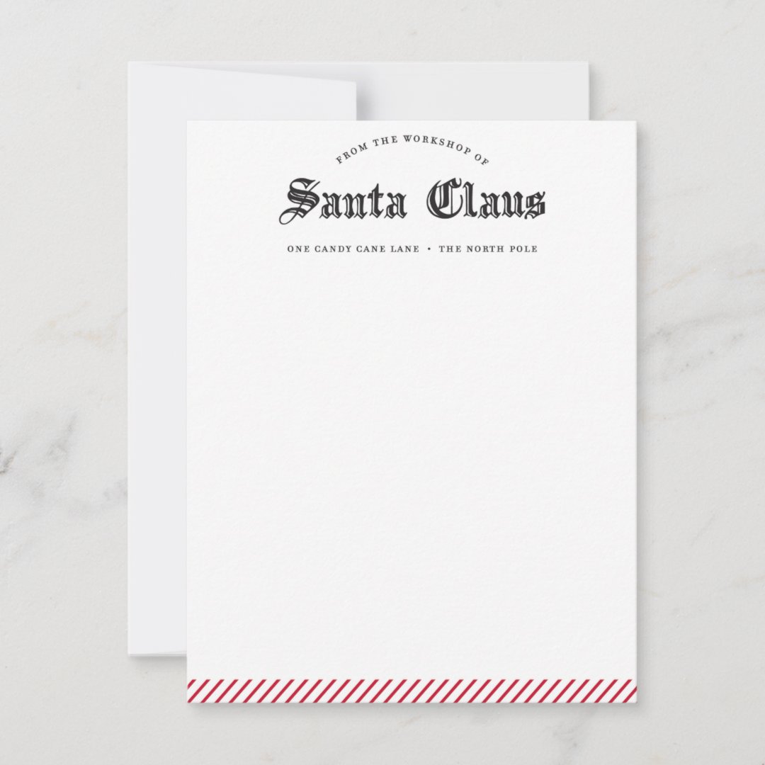 From The Workshop of Santa Claus Stationery, Card | Zazzle