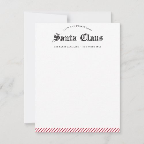 From The Workshop of Santa Claus Stationery Card