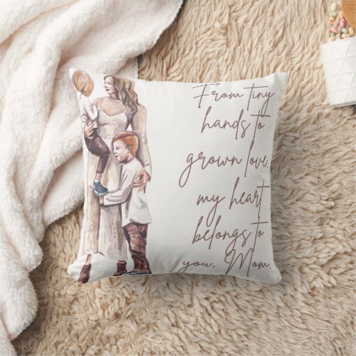 From tiny hands throw pillow