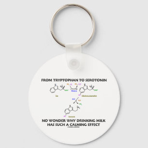 From Tryptophan To Serotonin (Chemistry Humor) Keychain