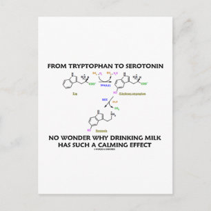 From Tryptophan To Serotonin (Chemistry Humor) Postcard