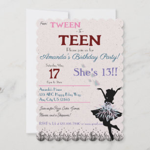 From Tween to Teen Invitation
