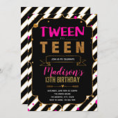 From tween to teen theme invitation (Front/Back)