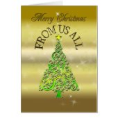 From us all, a gold effect Christmas card (Front)