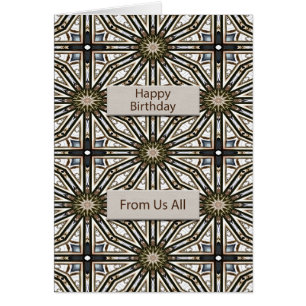 From Us All Birthday Abstract Mandala Design Cards