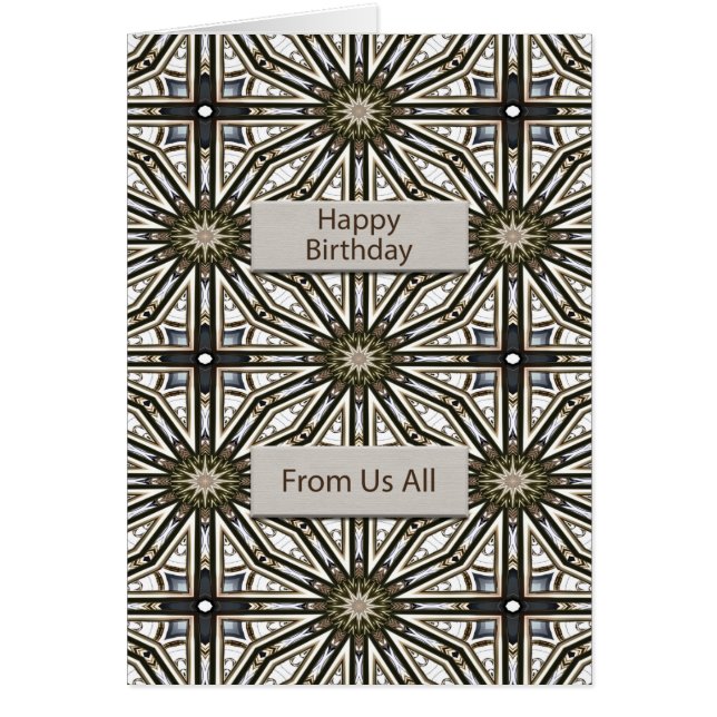 From Us All Birthday Abstract Mandala Design Cards (Front)