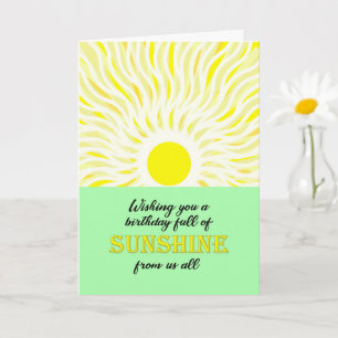 From Us All Birthday Bright Sunshine Card