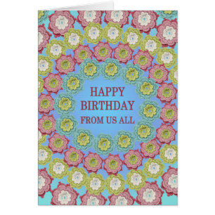 From Us All Birthday Crochet Flowers Cards
