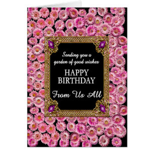 From Us All Birthday Pink Daisies Cards