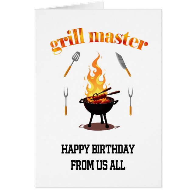 From Us All Grill Master Birthday  Cards (Front)