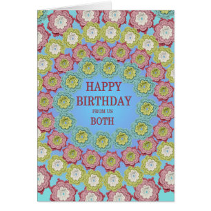From Us Both Birthday Crochet Flowers Cards