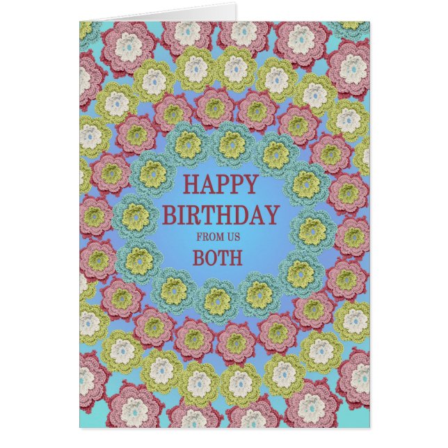 From Us Both Birthday Crochet Flowers Cards (Front)