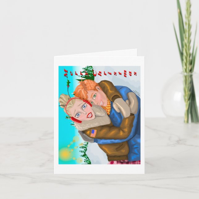 From Us Couples Folded Christmas Greetings Card (Front)