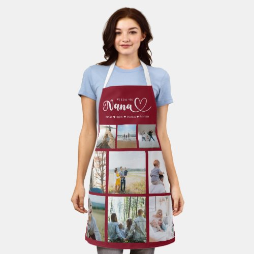 From Us Family Photo Collage We Love You Nana Apron