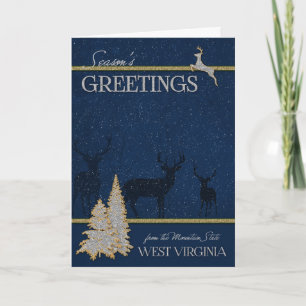 from West Virginia the Mountain State Deer Holiday Card