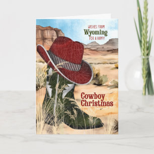 from Wyoming Cowboy Christmas Western Boot Holiday Card