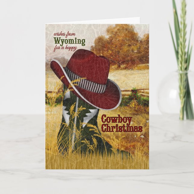 from Wyoming Cowboy Christmas Western Boot Holiday Card (Front)