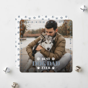From Your Dog Photo Slate Gray Flat Dog Dad Father Holiday Card