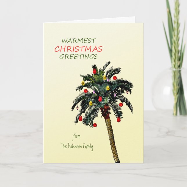 From Your Family Christmas Palm Tree Holiday Card (Front)