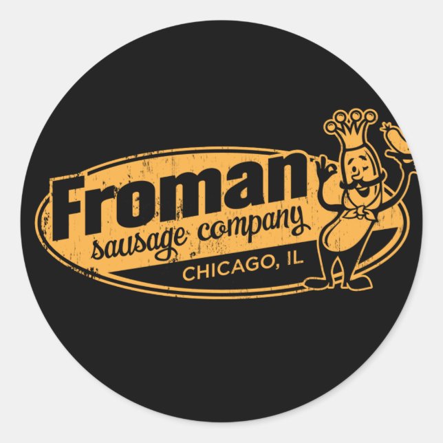 Froman Sausage co chicago illinois Classic Round Sticker (Front)