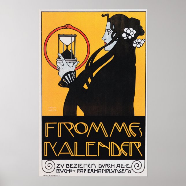 FROMMES KALENDER by Austrian Artist Koloman Moser Poster (Front)