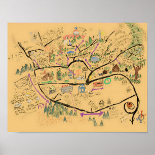 Fromville Map, Victor Map Redrawn, Horror Fan Gift Poster