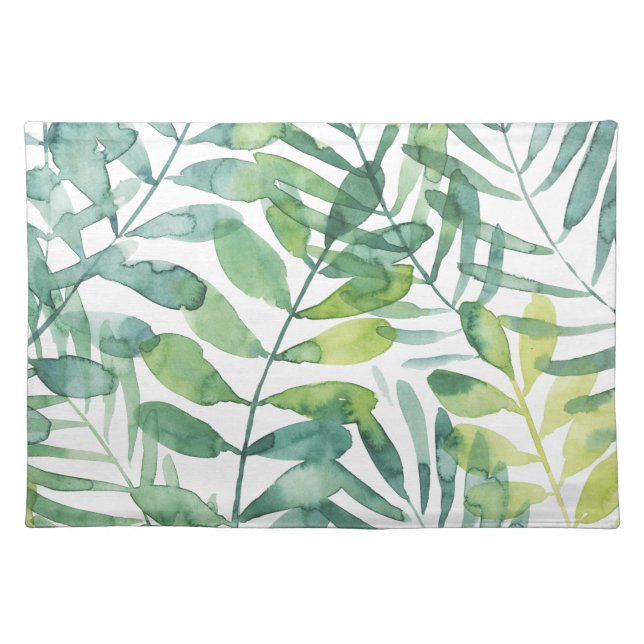 Frond Waltz - Palm Frond Leaves Cloth Placemat (Front)